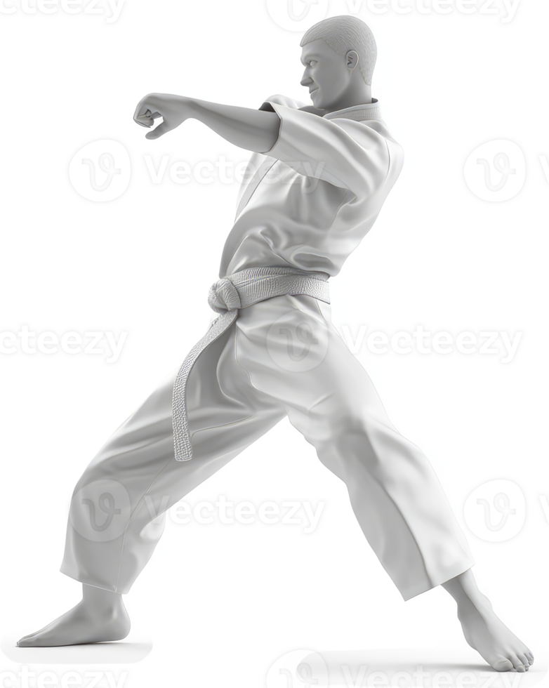 Martial arts practitioner executing a powerful karate technique. png