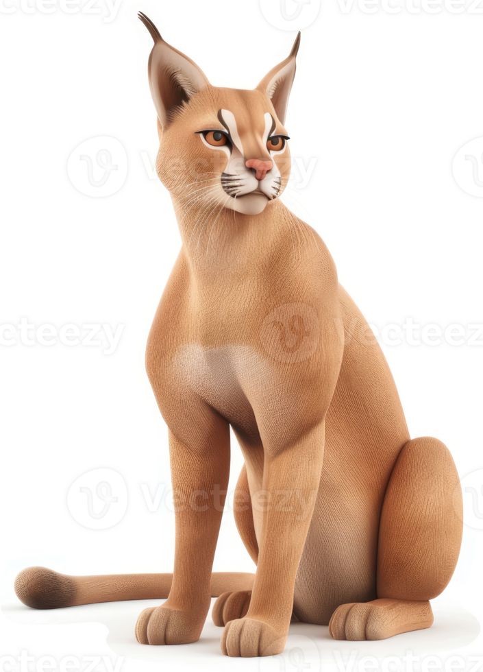 Caracal, a powerful feline with keen gaze. png