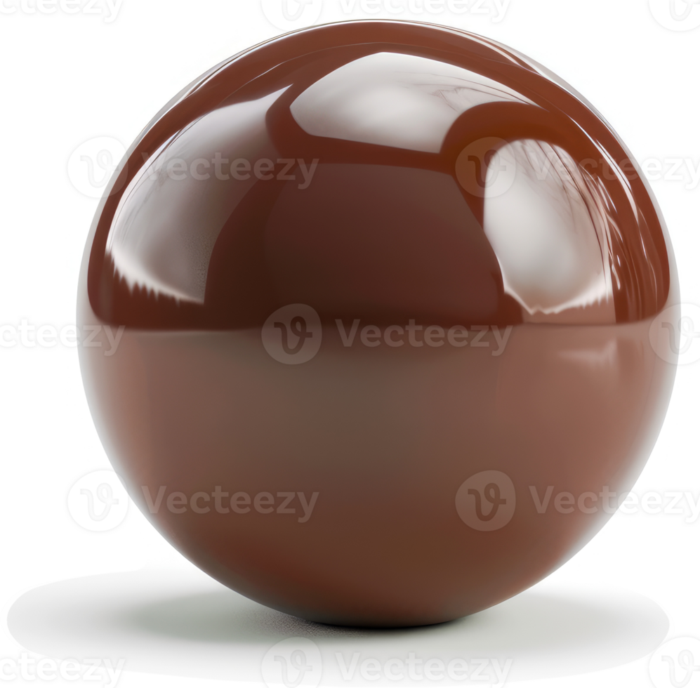 Polished dark brown sphere against a white background. png