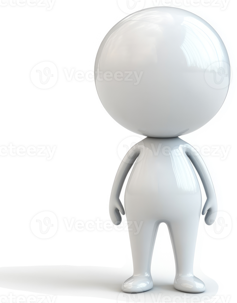 3D render of a simple, stylized human figure. png