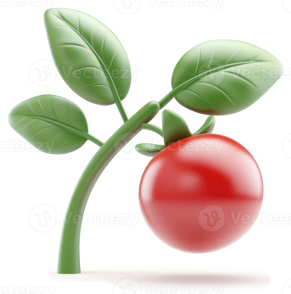 Vibrant tomato plant, displaying growth and ripeness. png