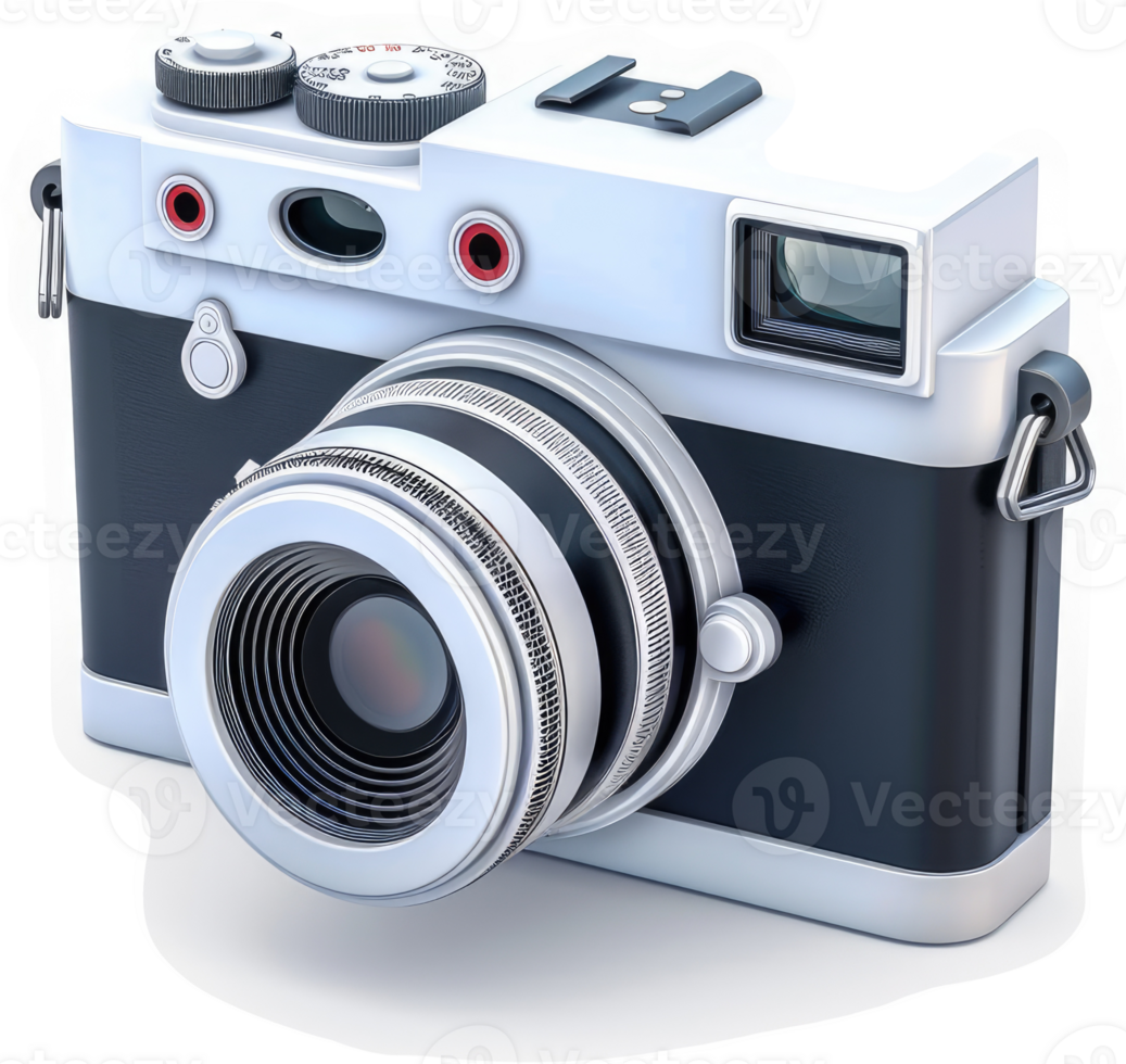 Vintage, retro-styled camera, digitally rendered. png