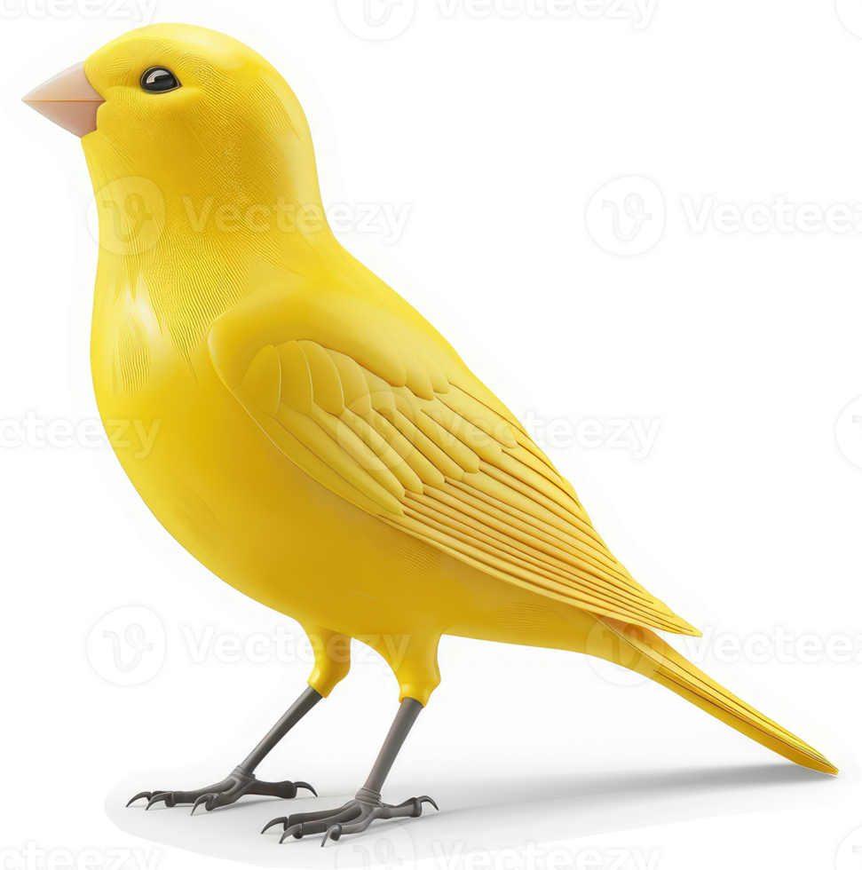 Bright yellow canary in profile view. png