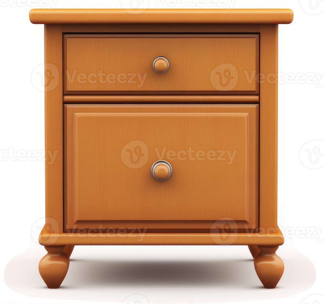 Solid wood nightstand with two drawers. png