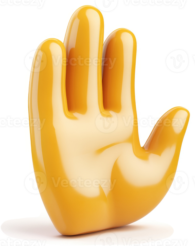 Stop sign depicted by a stylized, cartoon hand. png