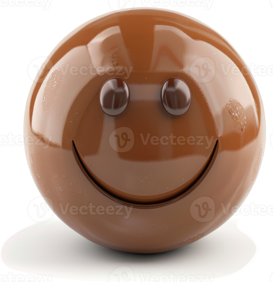 Chocolate sphere with a happy face. png
