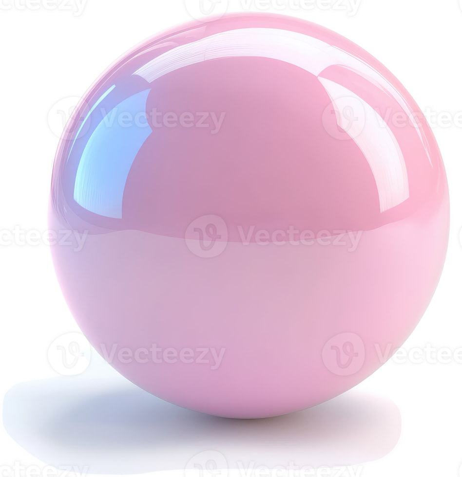 Polished pink sphere, perfectly round and glossy. png