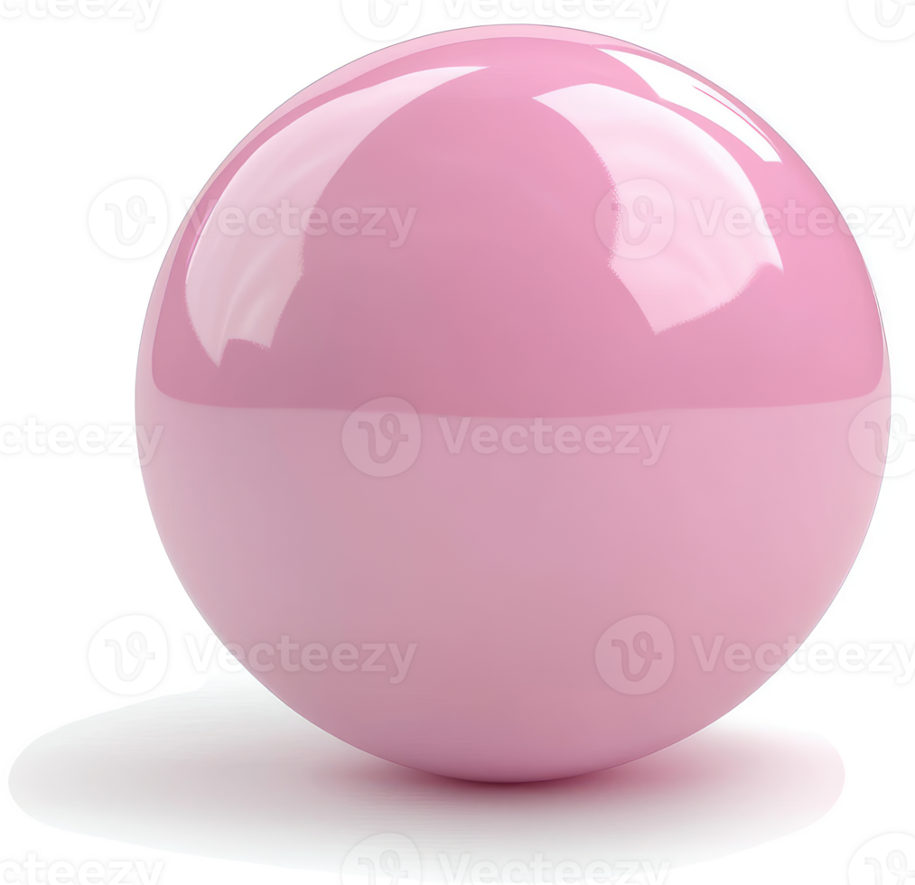 Polished pink sphere, perfect and glossy. png