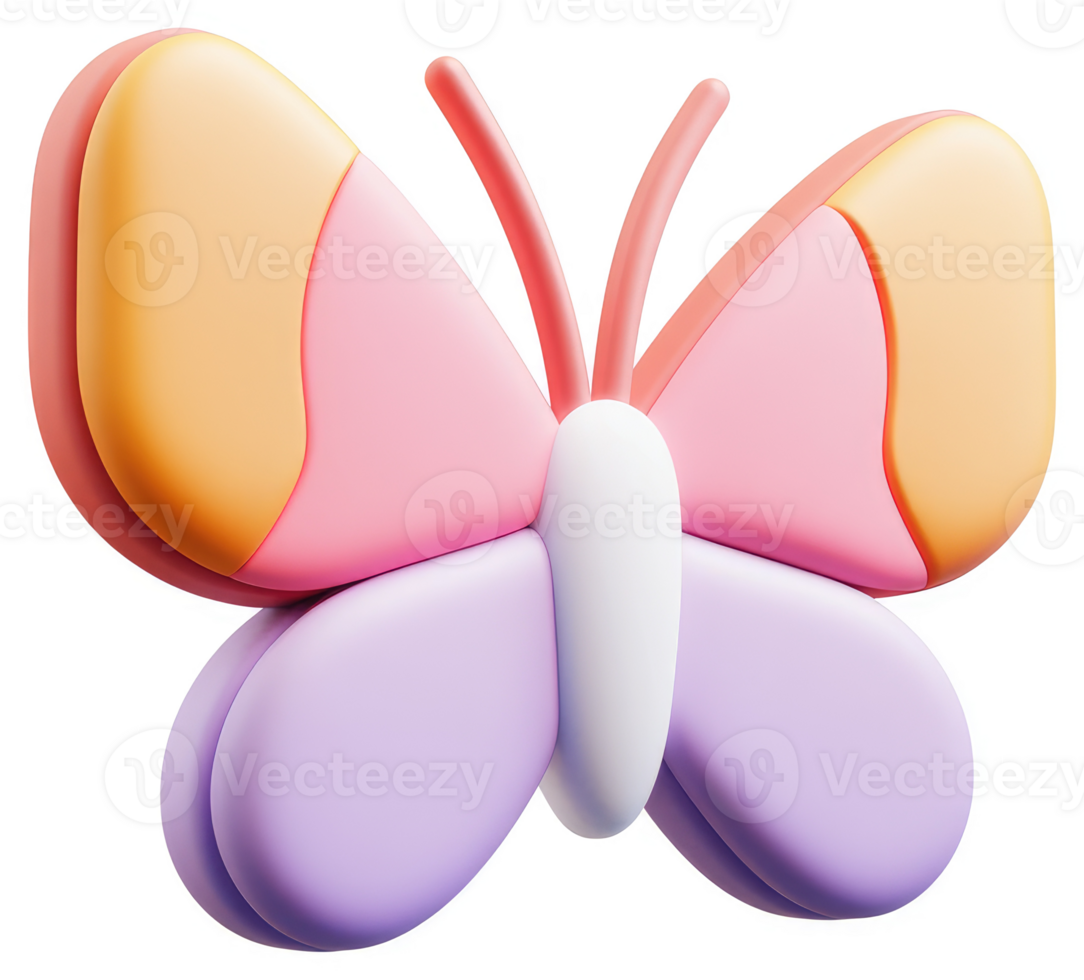 Vibrant, three-dimensional butterfly design. png