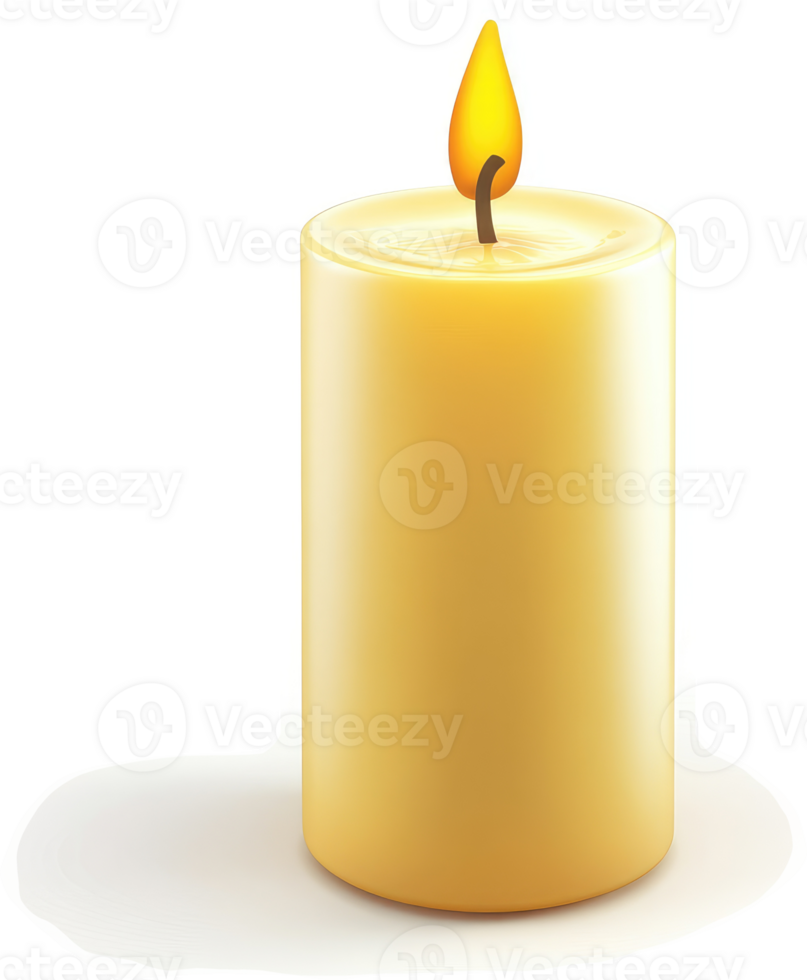 Single cylinder candle with a flickering flame. png