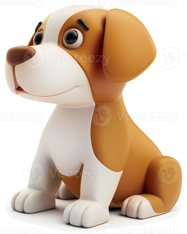Cute cartoon puppy in a sitting position. png
