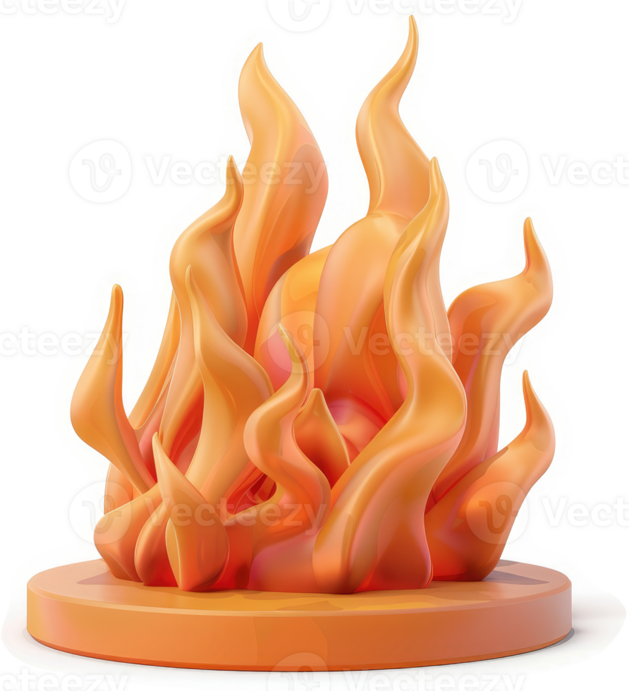Orange flames rise from a circular base. png