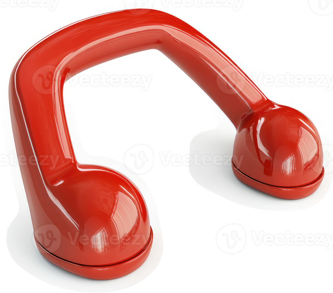 Red curved exercise handle for upper body strength training. png