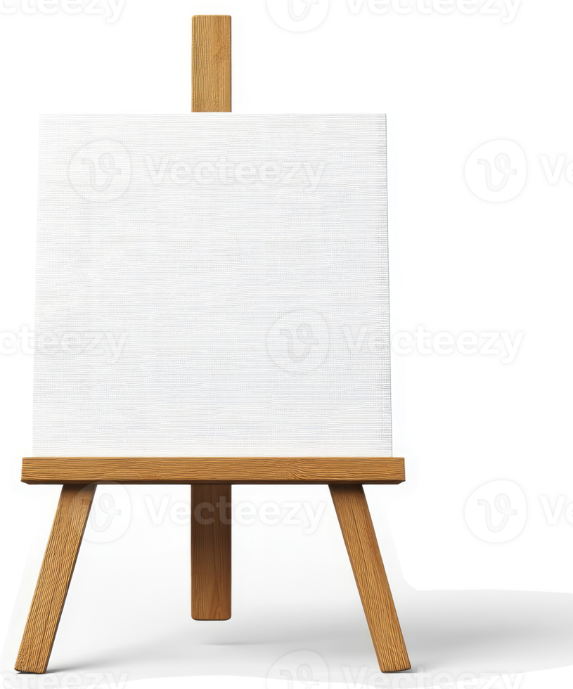Empty easel displaying a blank canvas. png