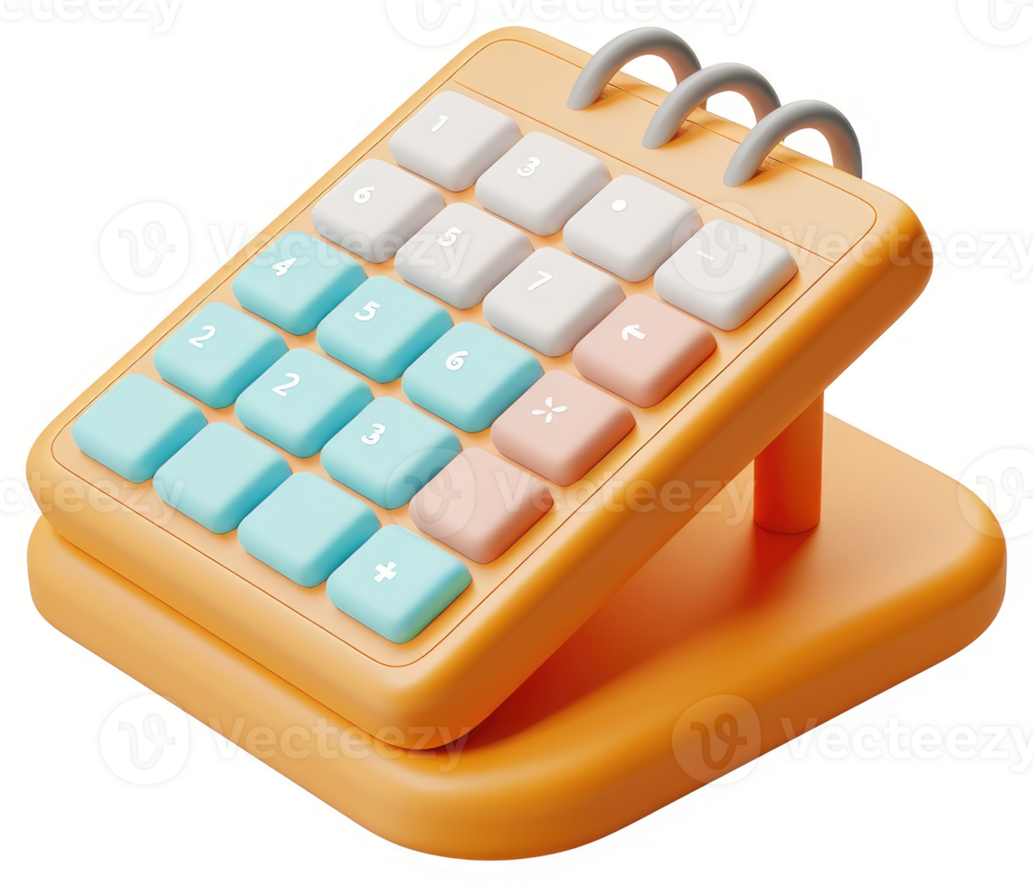Colorful, foldable, number keypad for easy calculation. png