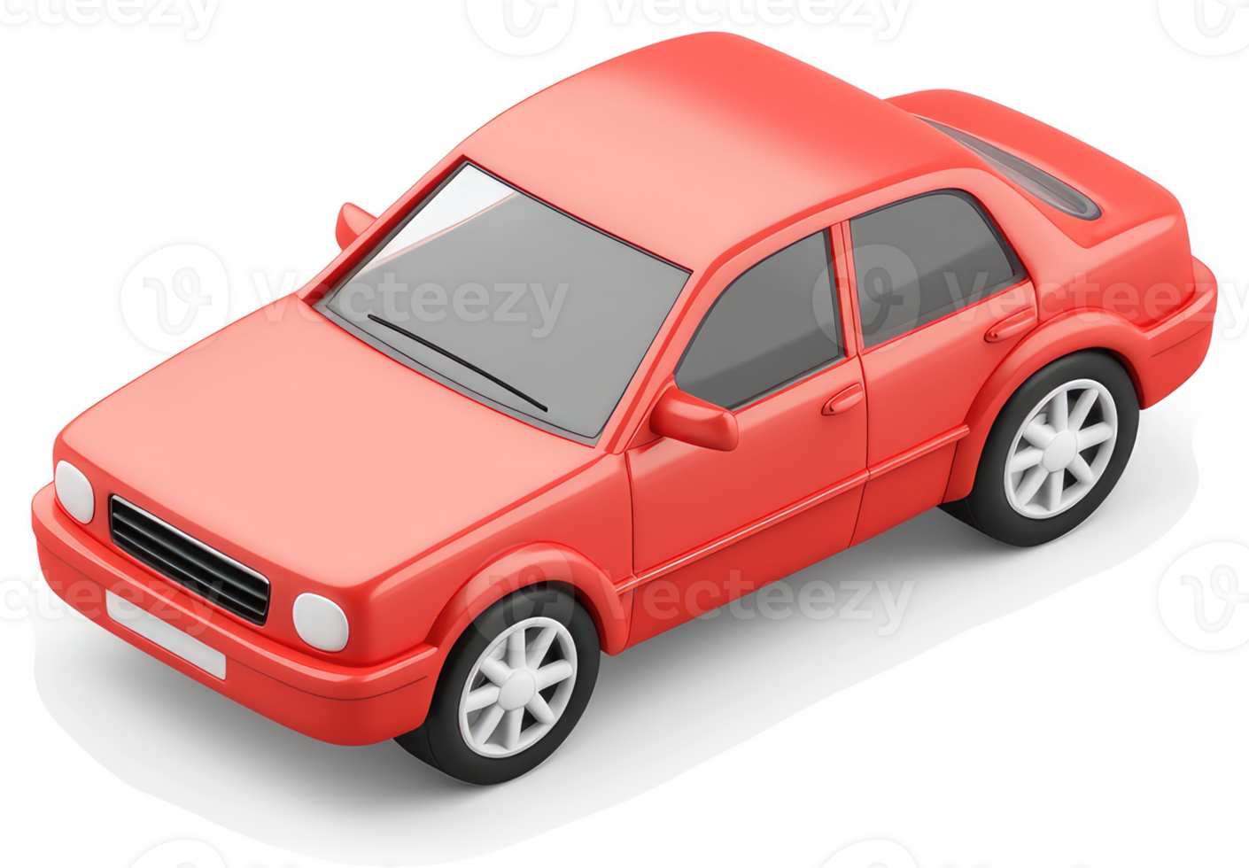 A stylized, red sedan car illustration. png