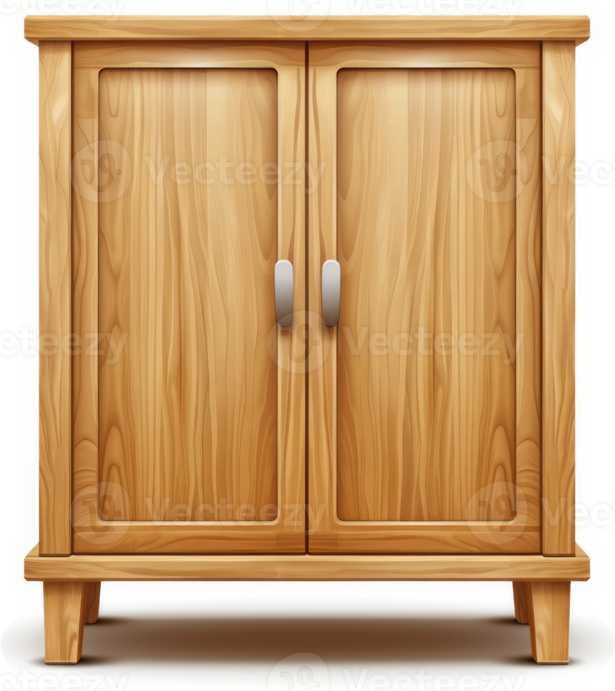 Light-brown wooden cabinet with two doors. png