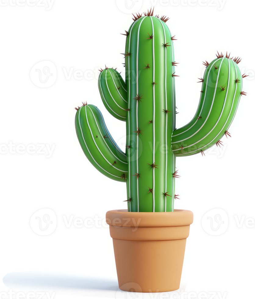 Cartoonish cactus in a terracotta pot. png