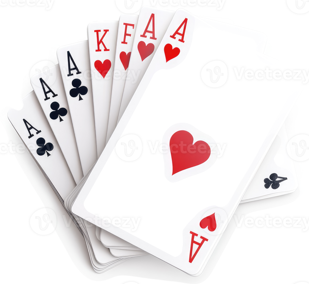 Stacked playing cards with a concealed design. png