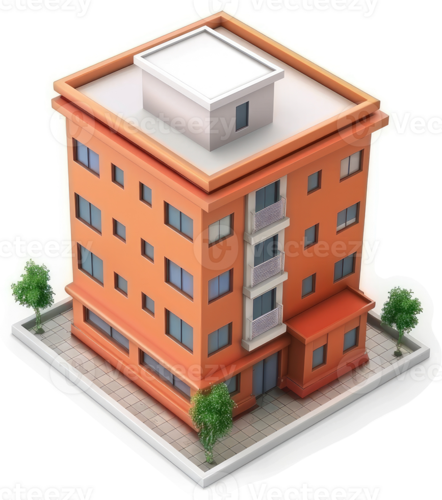 Top-down view of an apartment building. png
