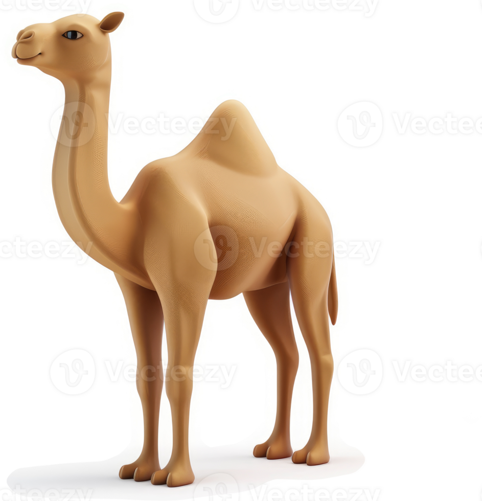 Cartoon camel illustration, facing forward. png