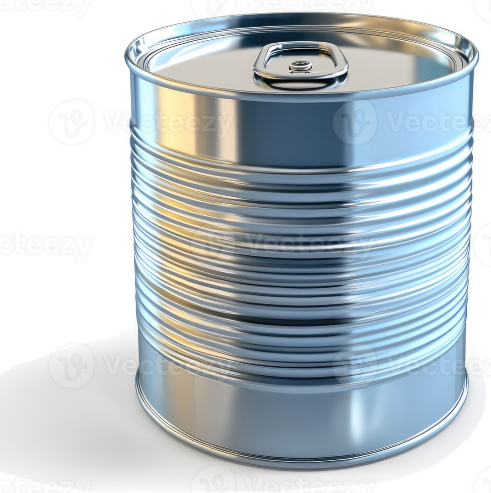 Metallic food preservation can with pull-tab lid. png
