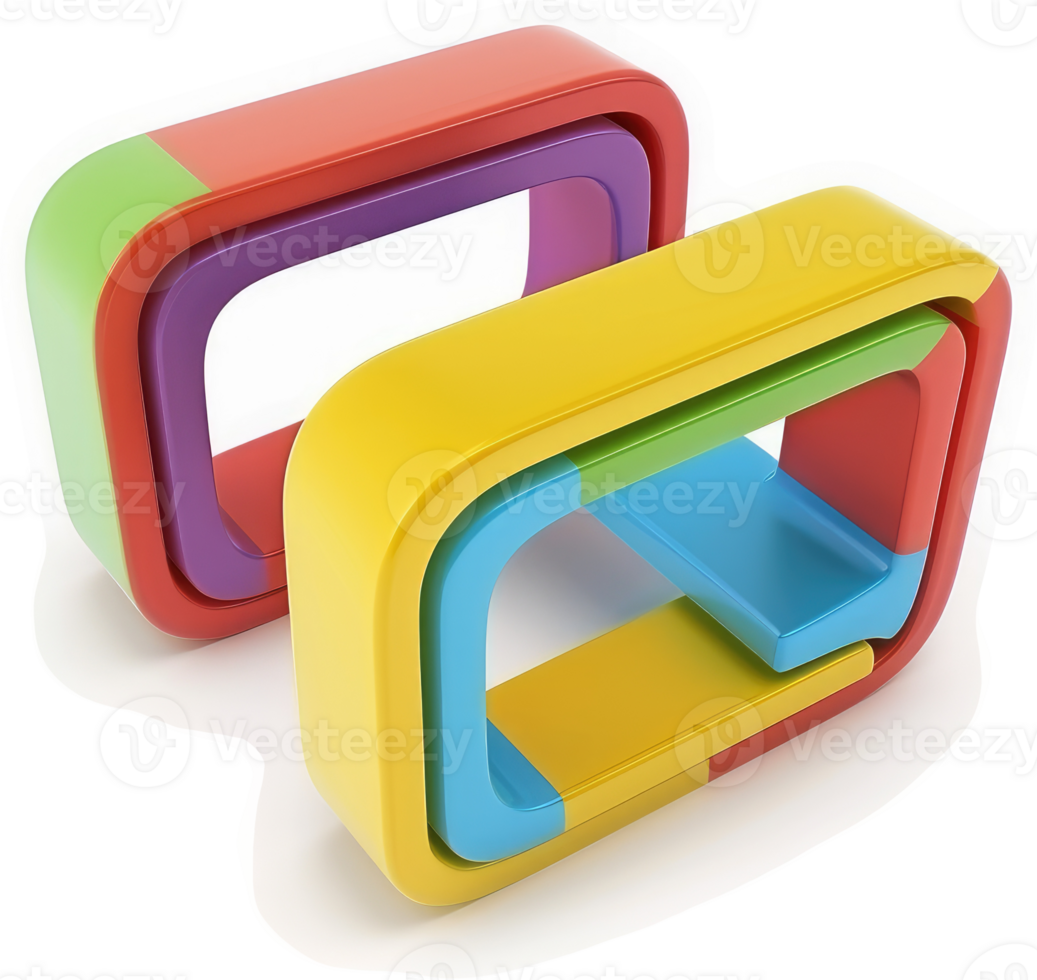 Colorful overlapping rectangular shapes create an interesting visual effect. png
