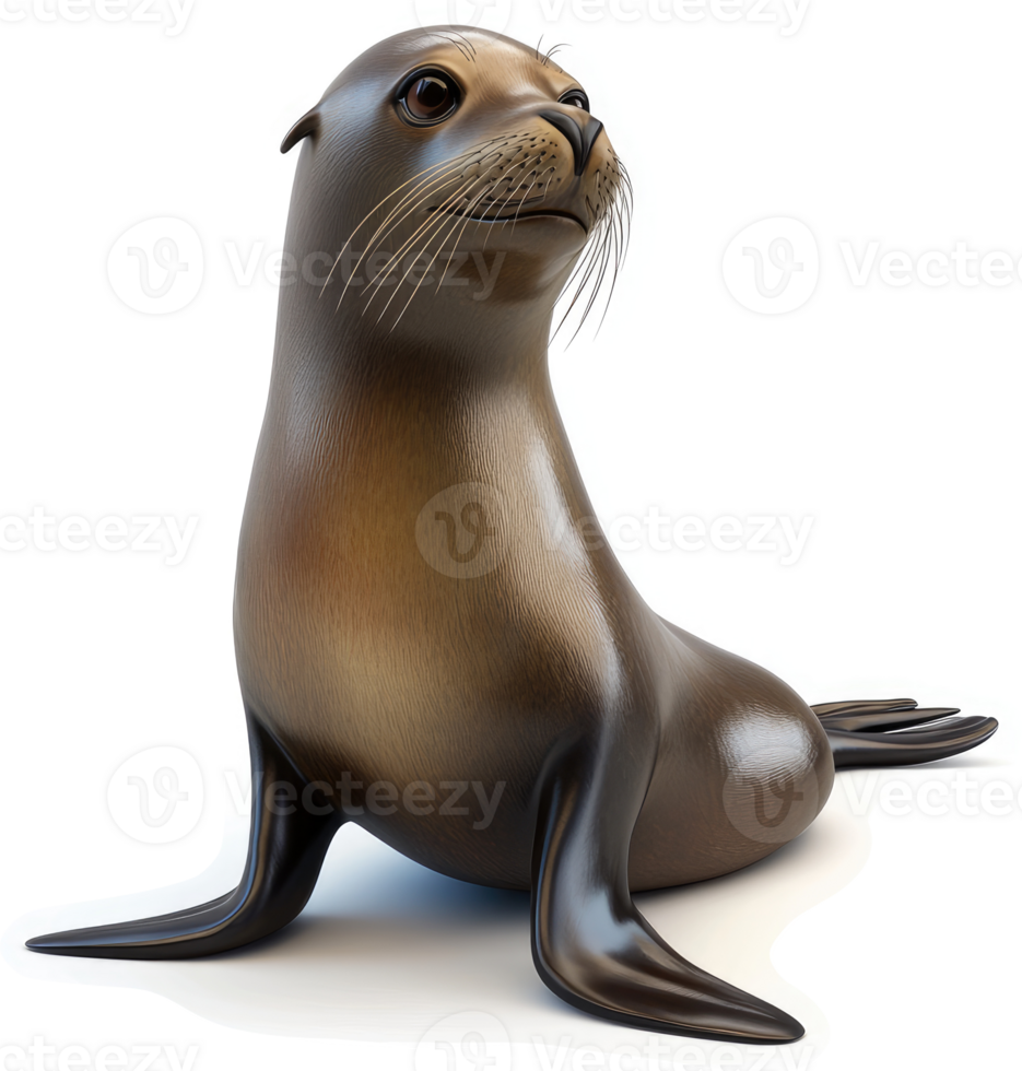 Close-up view of a charming baby sea lion. png