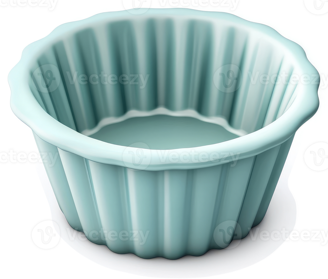 Teal round fluted silicone baking cup. png