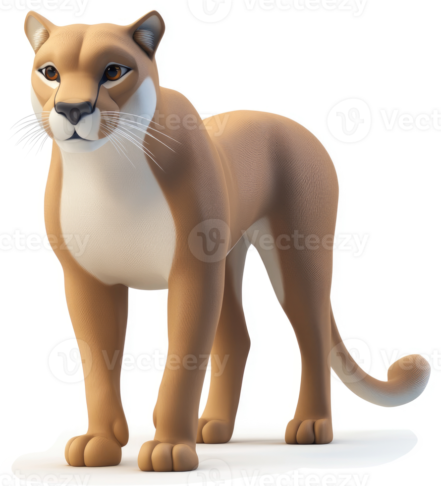 Full view of a stylized cougar. png