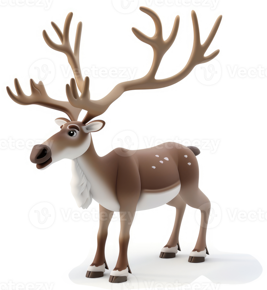 Cartoon reindeer in profile view. png