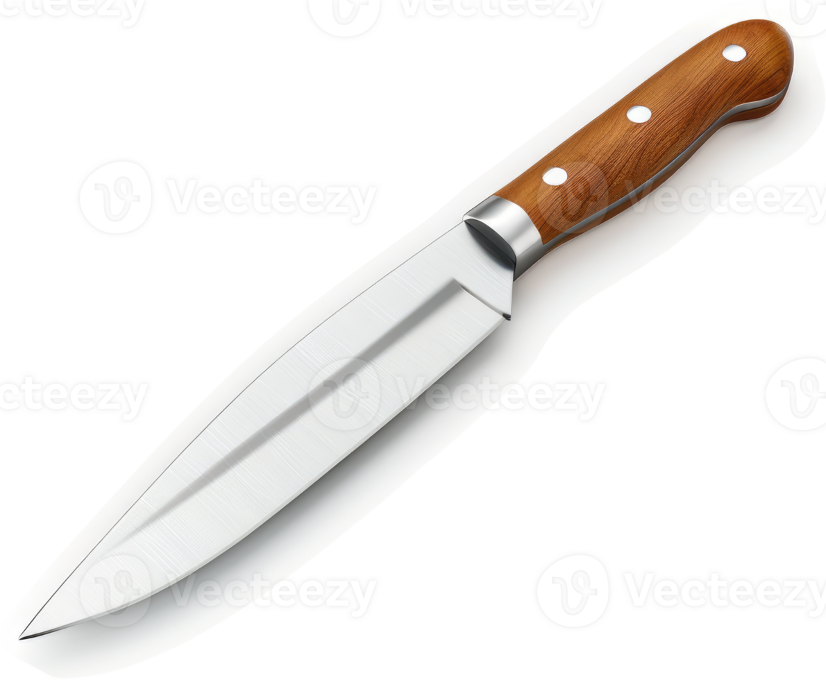 Chef's knife with a wooden handle. png