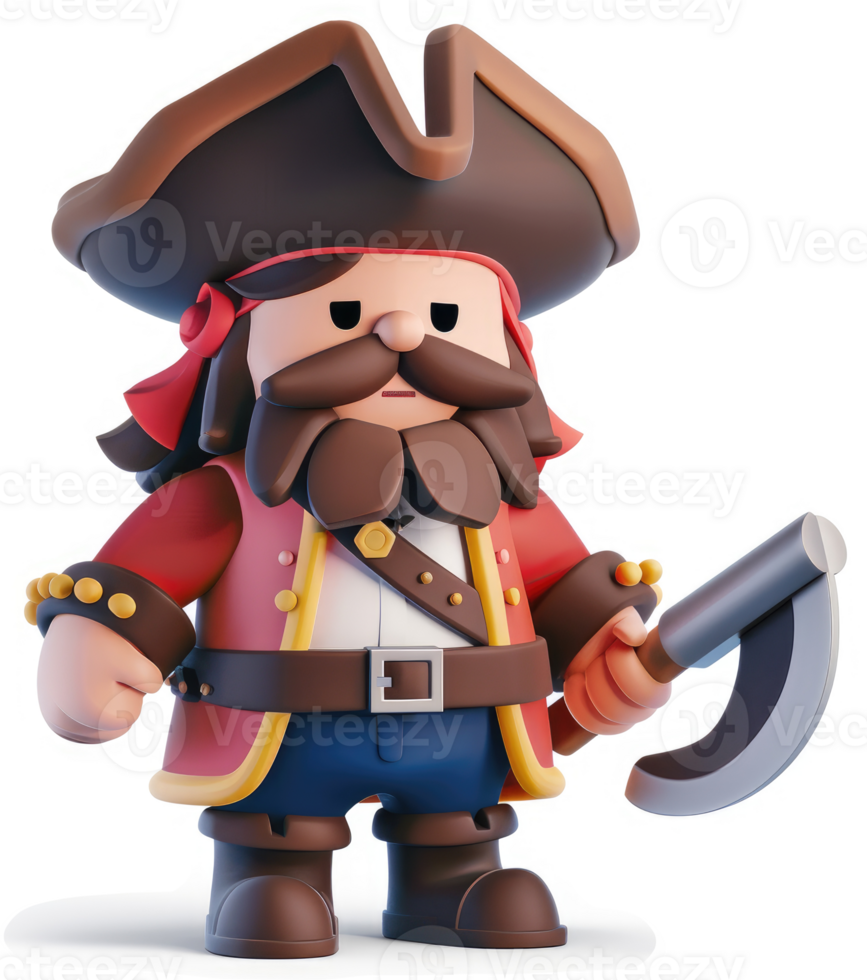 Cartoon pirate figure holding an axe. png