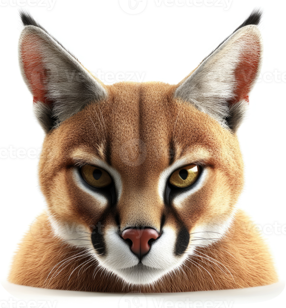 Close-up portrait of a serval cat. png