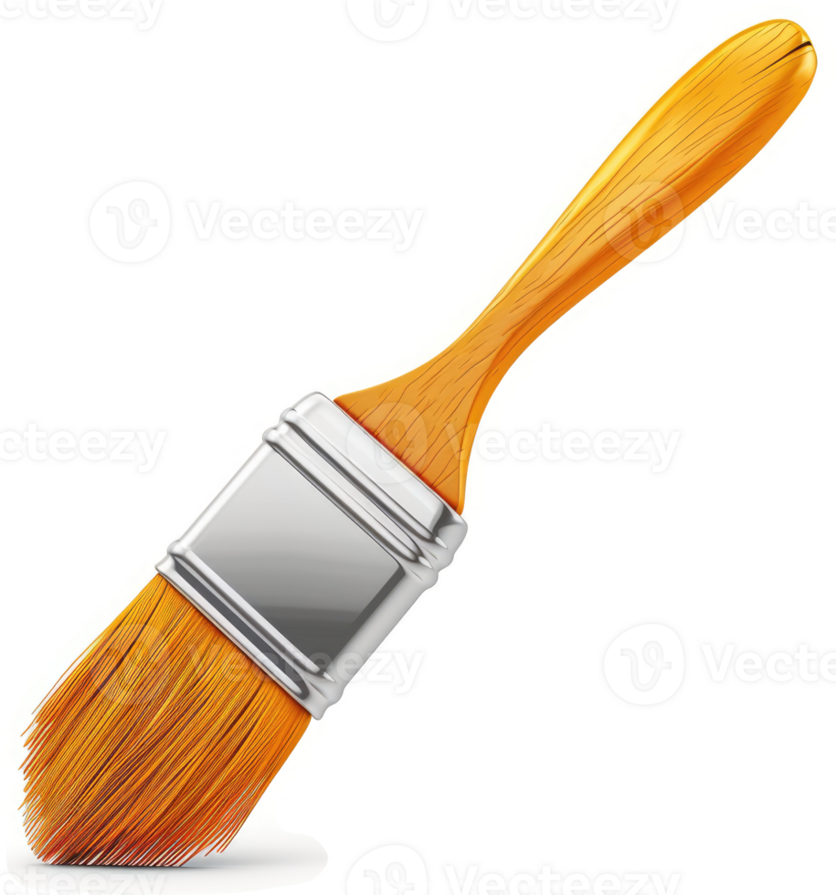 Wooden-handled paintbrush for artistic creation. png