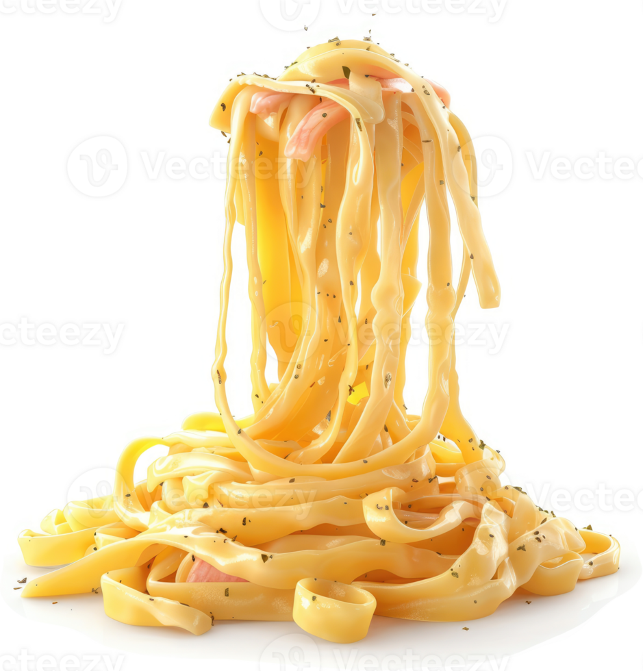 Creamy, cheesy pasta tossed with ham, a culinary delight. png