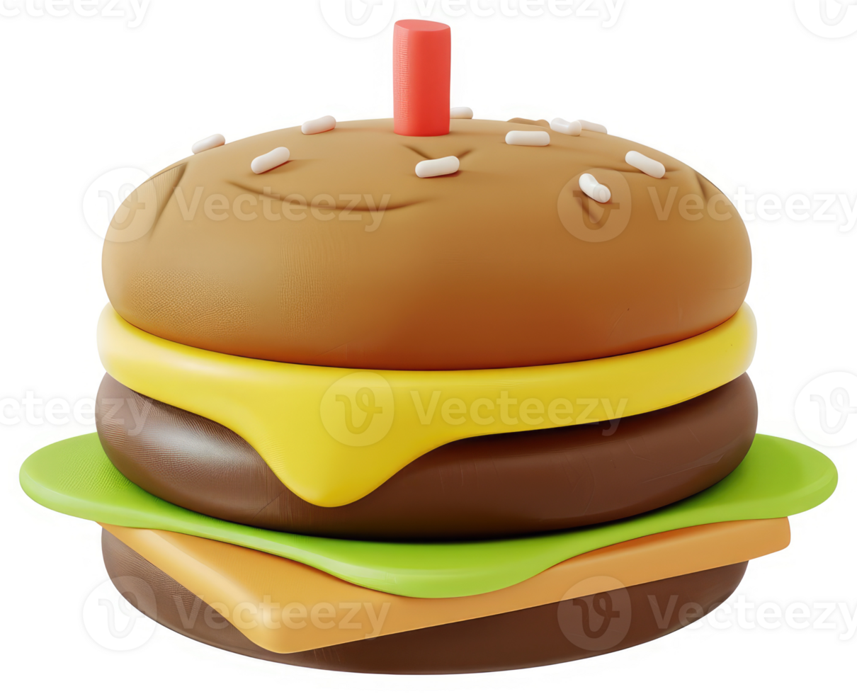 Cartoonish depiction of a cheeseburger. png