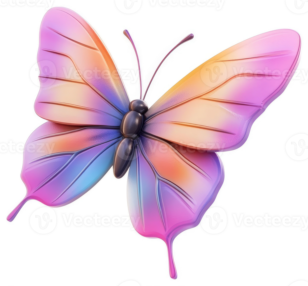 Vibrant pink and pastel butterfly wings. png
