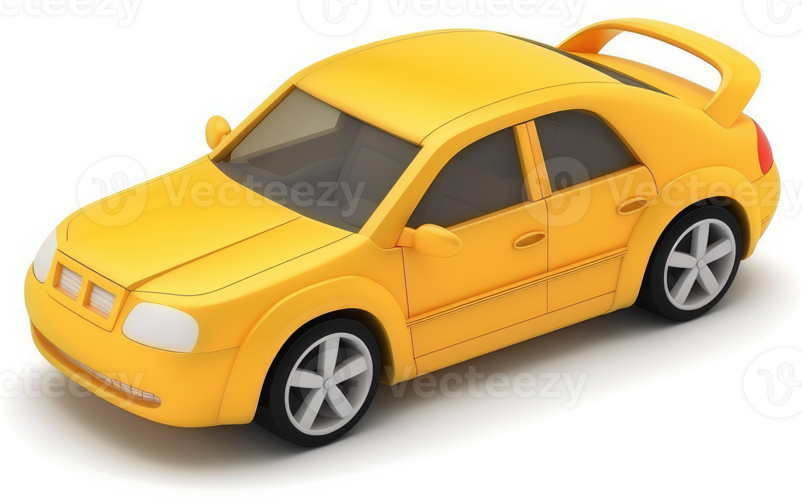 Vivid yellow sports sedan model vehicle. png