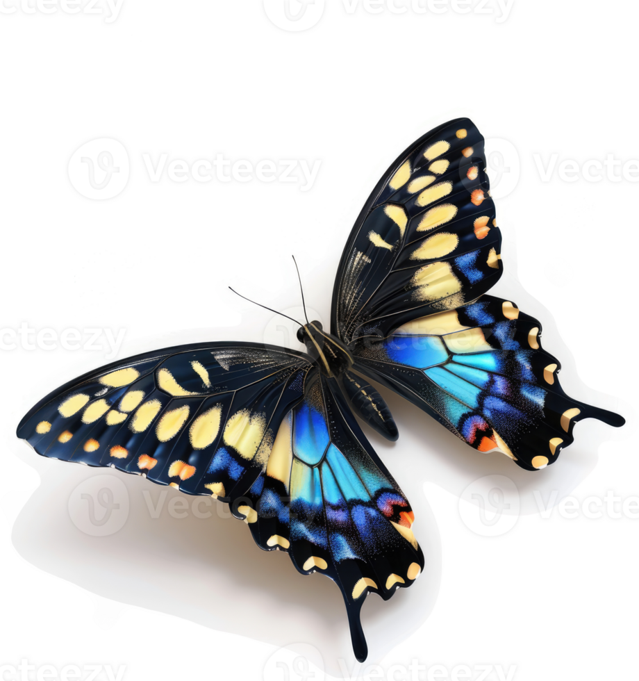 Spectacular swallowtail butterfly displays vibrant colors. png