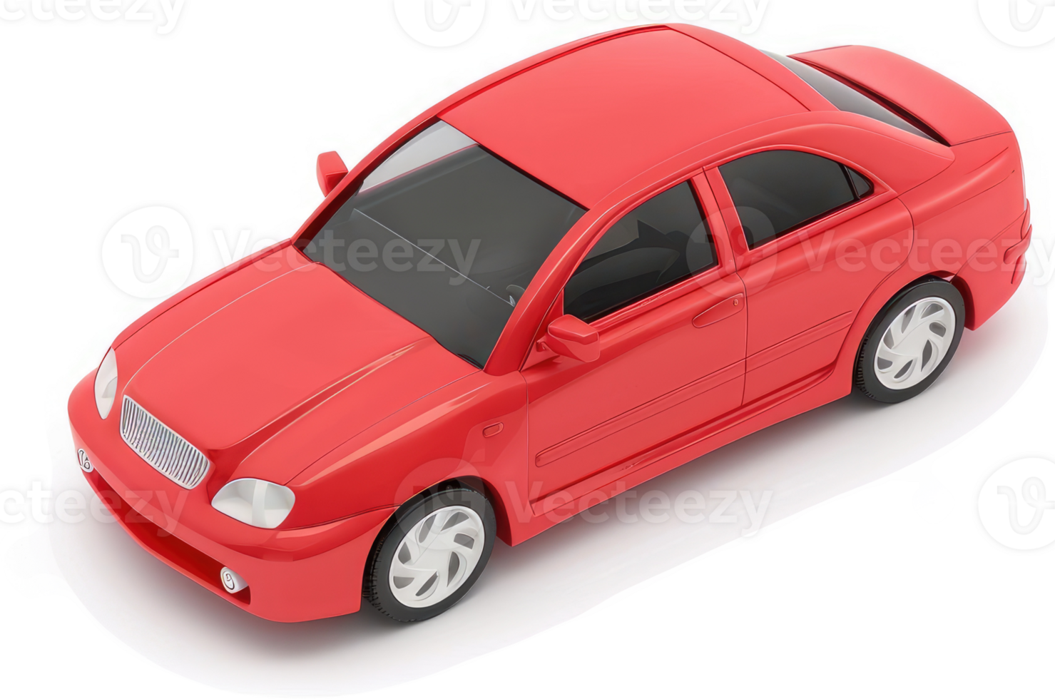 Red toy car, depicting a modern sedan. png