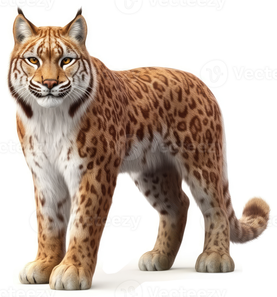 Majestic lynx, showcasing its spotted fur. png