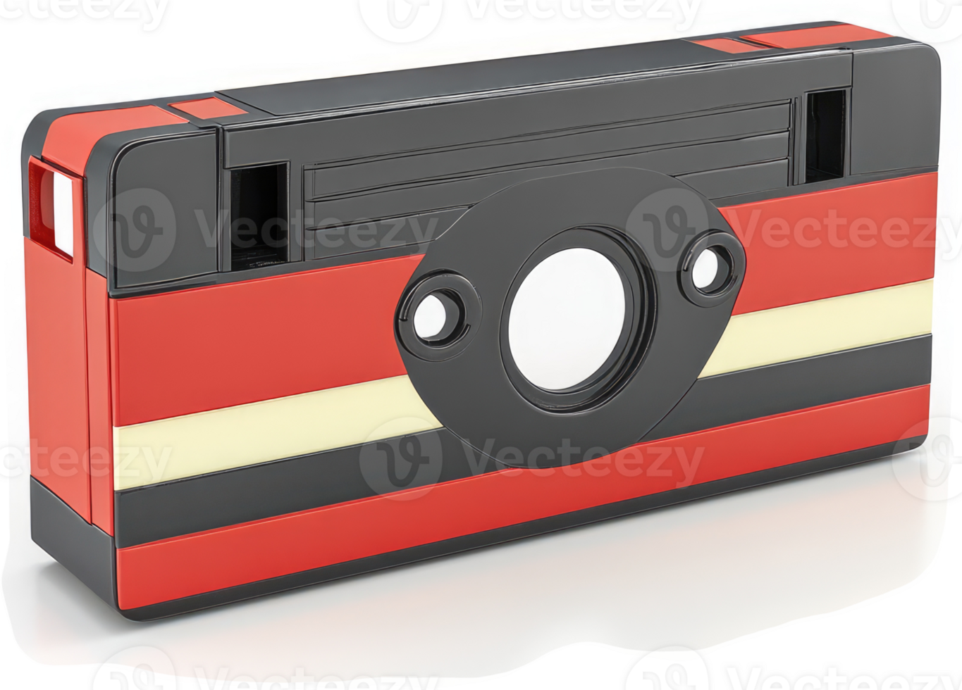 com estilo retrô compactar Câmera com vibrante cor bandas. png
