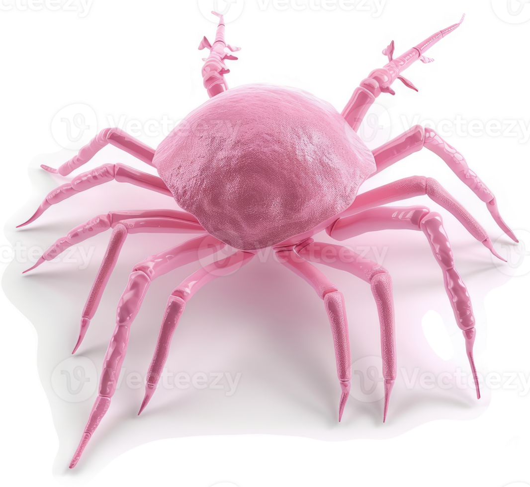 Pink crustacean with spiny appendages. png