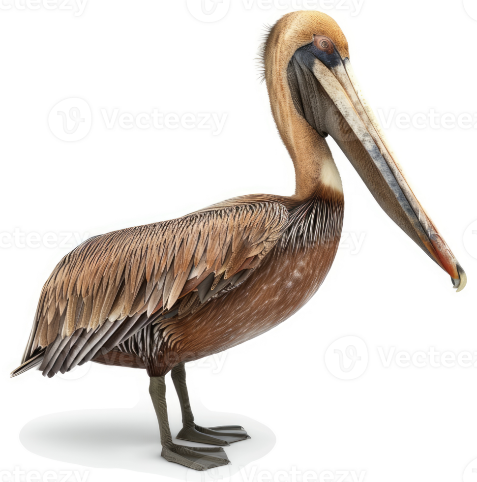Brown pelican profile against a plain background. png
