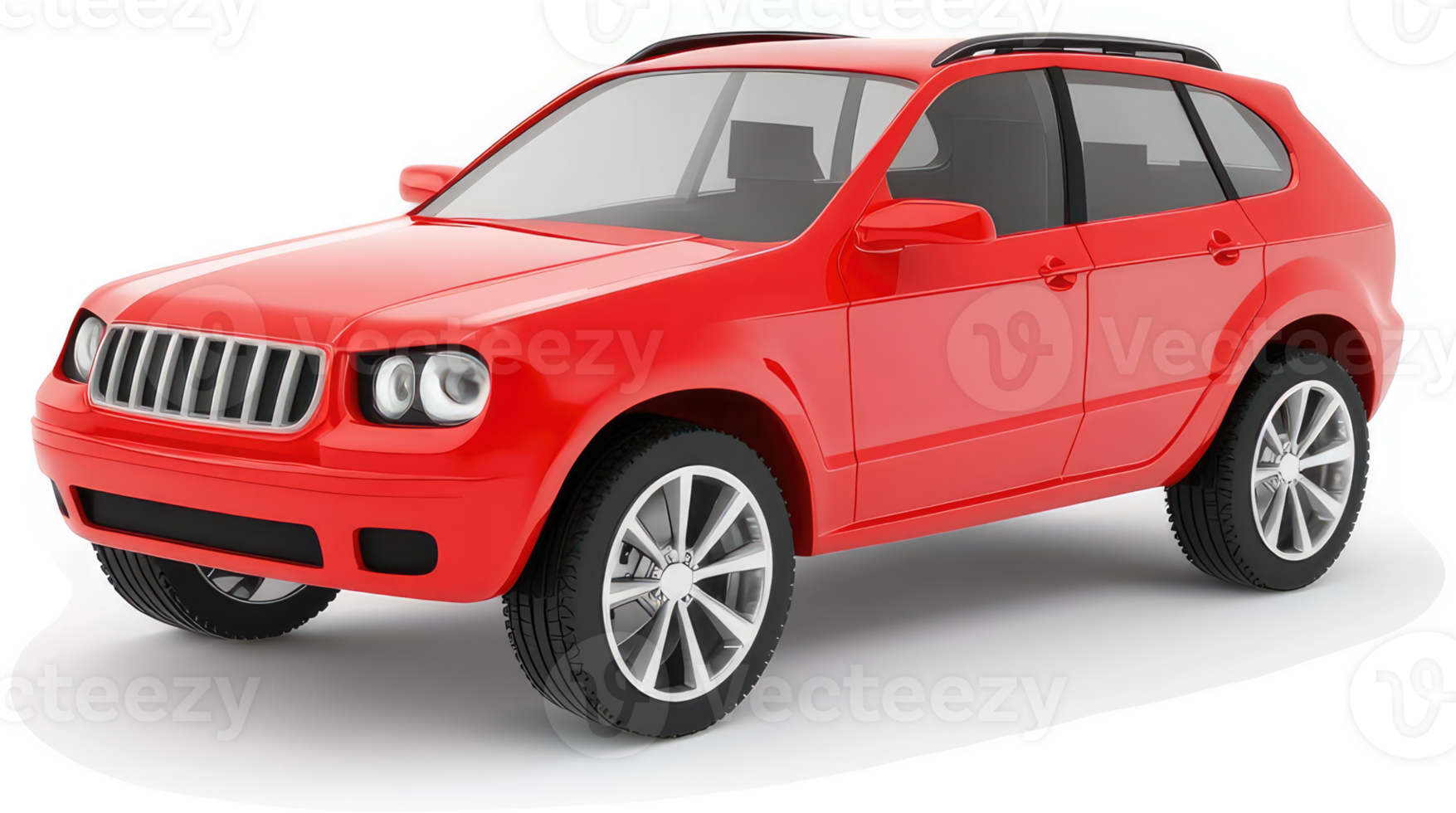 Vivid red SUV against a plain background. png
