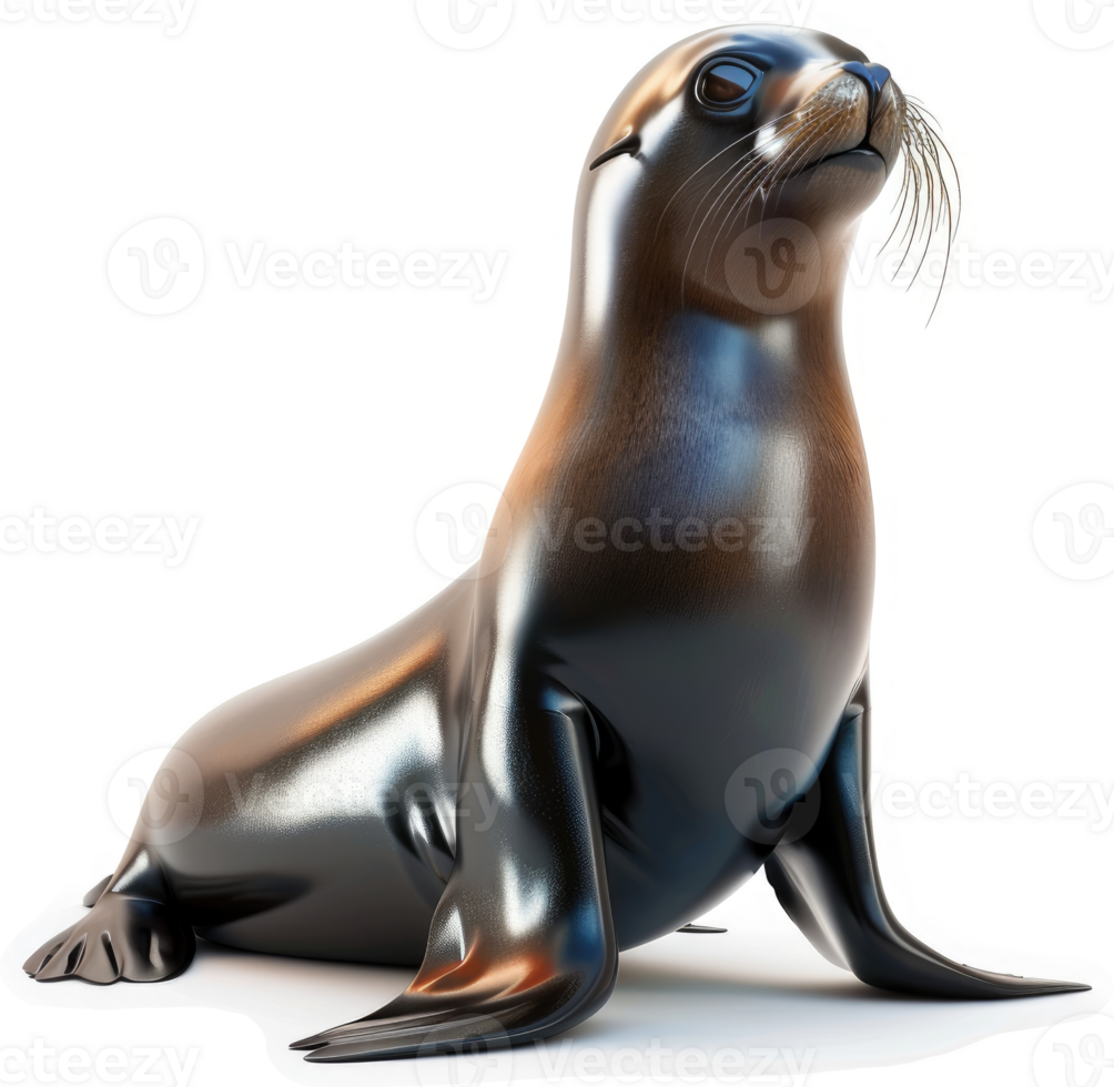 Detailed digital rendering of a sea lion. png