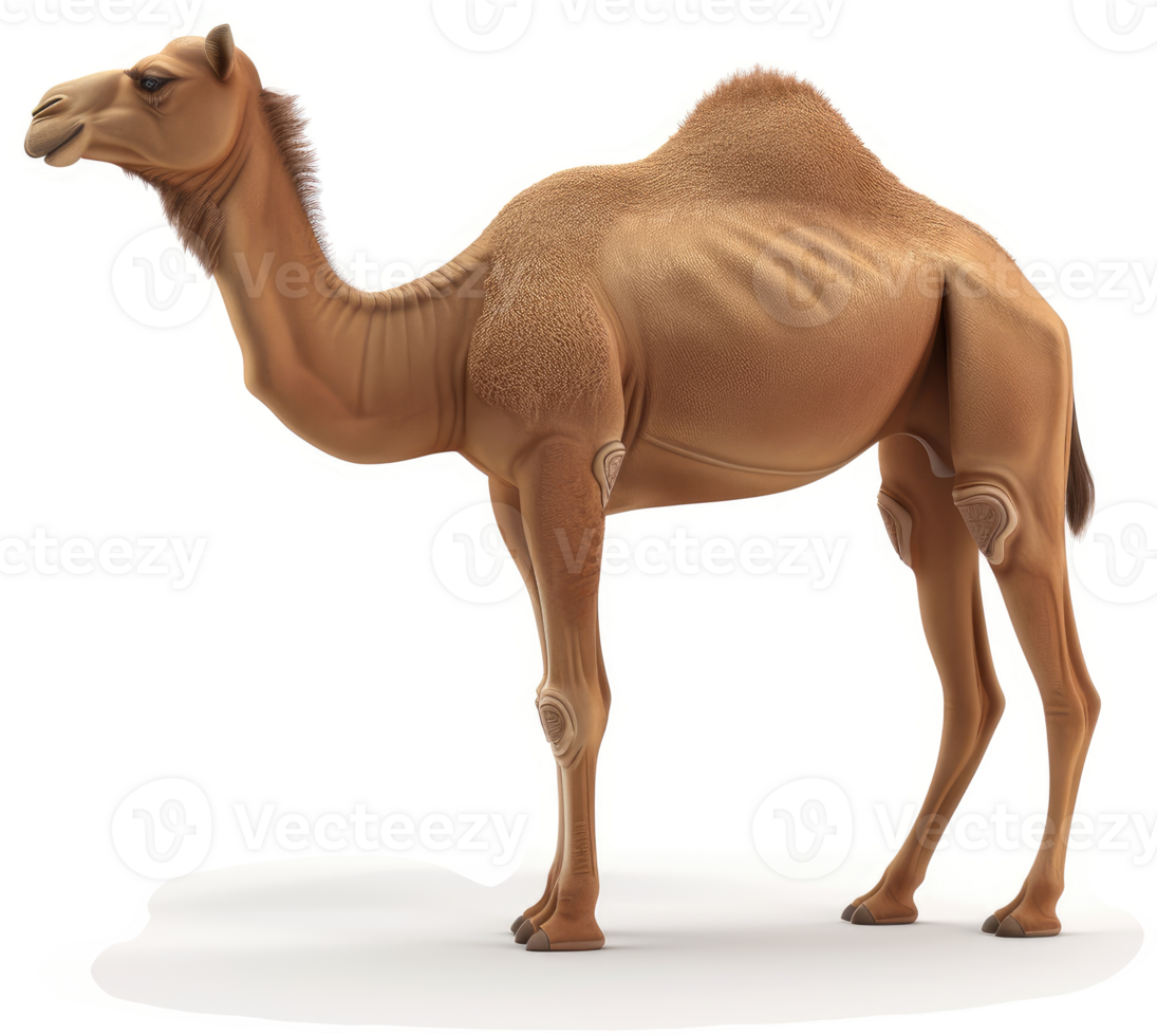 Full view of a desert camel. png