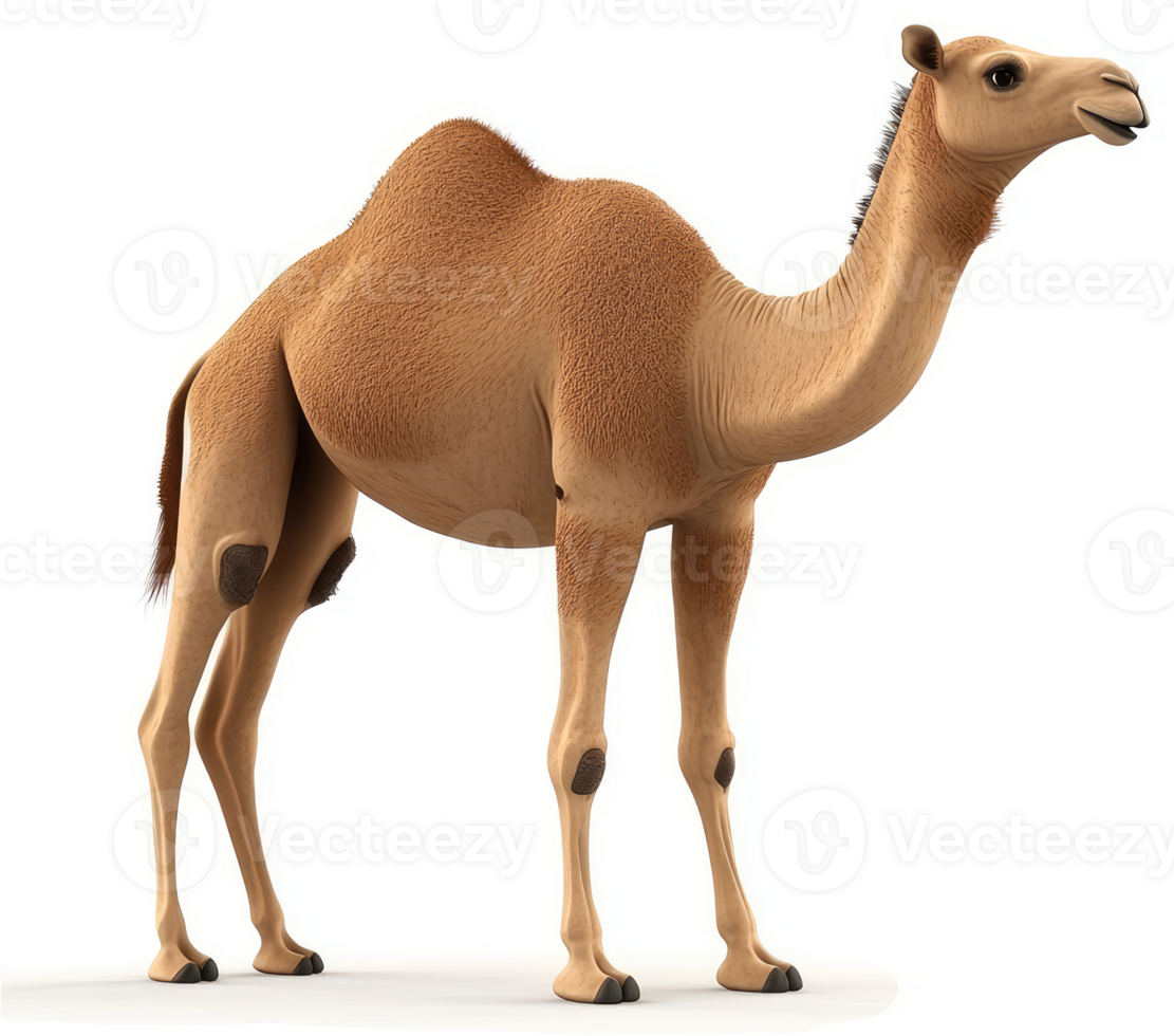 Desert animal, the dromedary camel, standing tall. png
