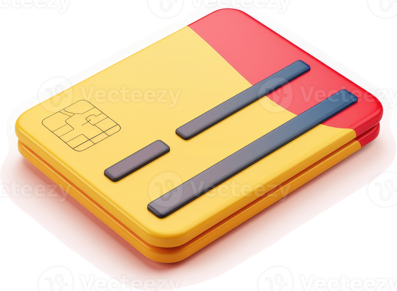Colorful graphic illustration of a modern credit card. png